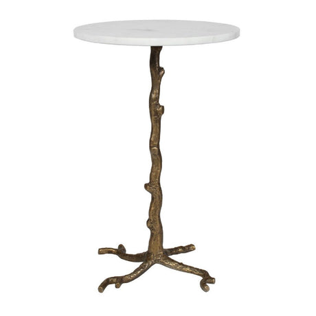 Modern European furniture - Round White Marble Accent Table - www.oroa.com
