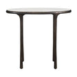 Modern European furniture - White Marble Oval Accent Table - www.oroa.com