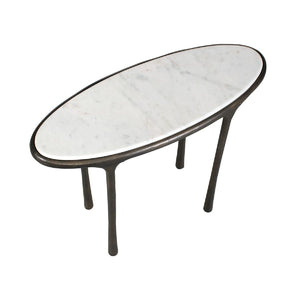  White Marble Oval Accent Table | Oroa.com