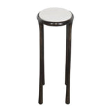Modern European furniture - White Marble Oval Accent Table - www.oroa.com
