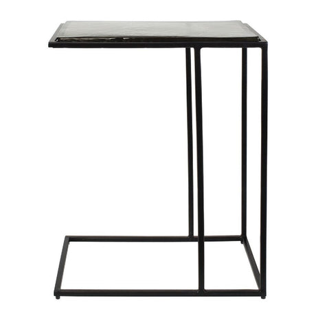 Modern European furniture - Cast Glass C-Shaped End Table - www.oroa.com