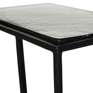   Cast Glass C-Shaped End Table | Oroa.com