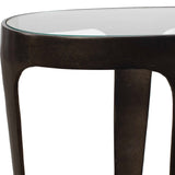 Modern European furniture - Bronze Framed Glass Accent Table - www.oroa.com