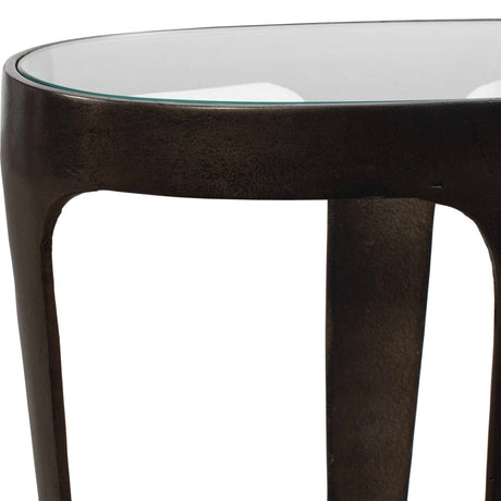 Modern European furniture - Bronze Framed Glass Accent Table - www.oroa.com