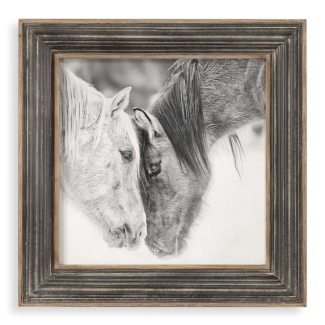 Modern European furniture - Black & White Horses Art Print - www.oroa.com