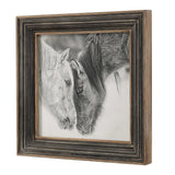Modern European furniture - Black & White Horses Art Print - www.oroa.com