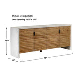 Modern European furniture - Carved Mindi Wood 4-Door Cabinet - www.oroa.com