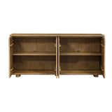 Natural Mindi Wood 4-Door Cabinet | Uttermost Stevenson