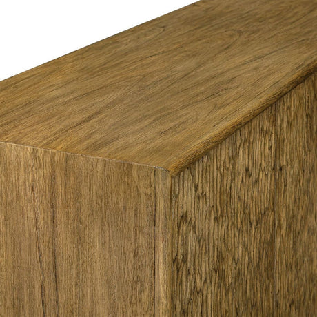 Natural Mindi Wood 4-Door Cabinet | Uttermost Stevenson