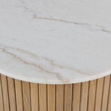 Modern European furniture - Reeded Base Marble Coffee Table - www.oroa.com