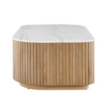 Modern European furniture - Reeded Base Marble Coffee Table - www.oroa.com