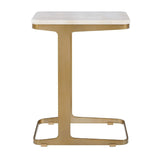 Modern European furniture - White Marble End Table - www.oroa.com