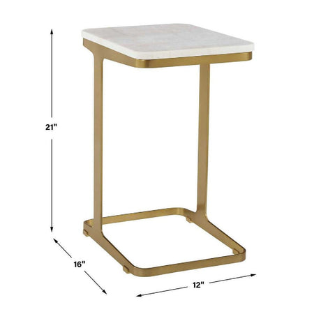 Modern European furniture - White Marble End Table - www.oroa.com