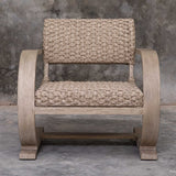 Modern European furniture - Curved Mahogany Outdoor Lounge Chair - www.oroa.com