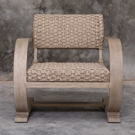 Modern European furniture - Curved Mahogany Outdoor Lounge Chair - www.oroa.com
