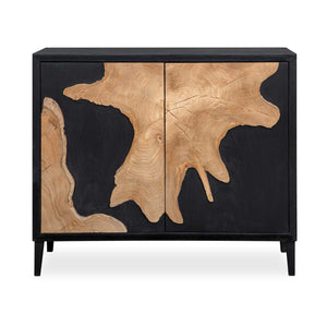   Black Wooden 2-Door Cabinet | Oroa.com