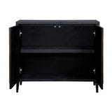 Modern European furniture - Black Wooden 2-Door Cabinet - www.oroa.com
