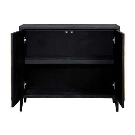 Modern European furniture - Black Wooden 2-Door Cabinet - www.oroa.com