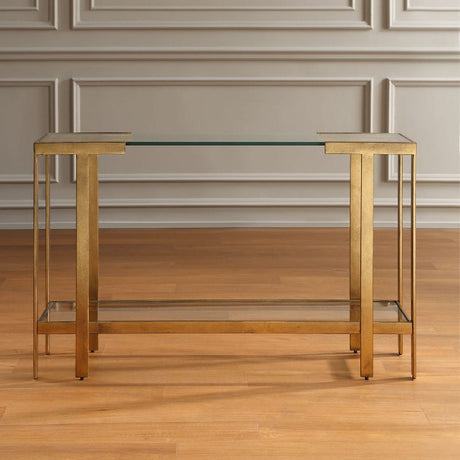 Modern European furniture - Gold Framed Glass Console Table - www.oroa.com