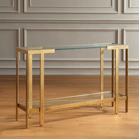 Modern European furniture - Gold Framed Glass Console Table - www.oroa.com