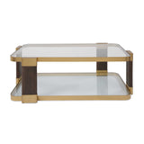 Modern European furniture - Gold Framed Rectangular Coffee Table - www.oroa.com
