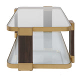 Modern European furniture - Gold Framed Rectangular Coffee Table - www.oroa.com