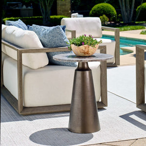  Round Bronze Indoor/Outdoor Accent Table | Oroa.com