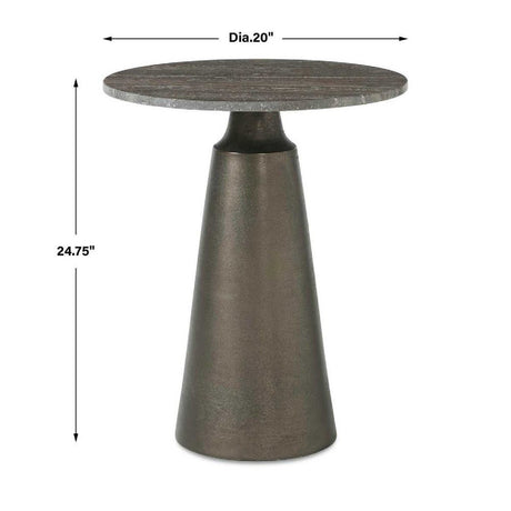 Modern European furniture - Round Bronze Indoor/Outdoor Accent Table - www.oroa.com