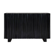 Modern European furniture - Black Carved Wooden 3-Door Cabinet - www.oroa.com