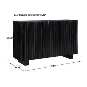   Black Carved Wooden 3-Door Cabinet | Oroa.com