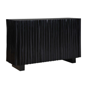   Black Carved Wooden 3-Door Cabinet | Oroa.com
