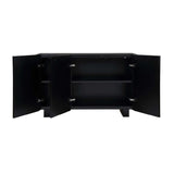 Modern European furniture - Black Carved Wooden 3-Door Cabinet - www.oroa.com