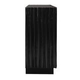 Modern European furniture - Black Carved Wooden 3-Door Cabinet - www.oroa.com