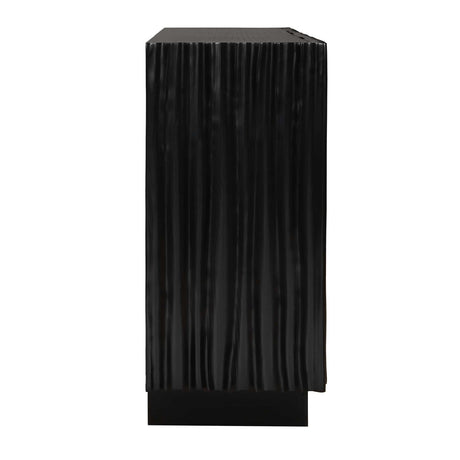 Modern European furniture - Black Carved Wooden 3-Door Cabinet - www.oroa.com