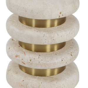   Natural Travertine Side Table | Oroa.com