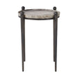 Modern European furniture - Bronze Framed Travertine Accent Table - www.oroa.com