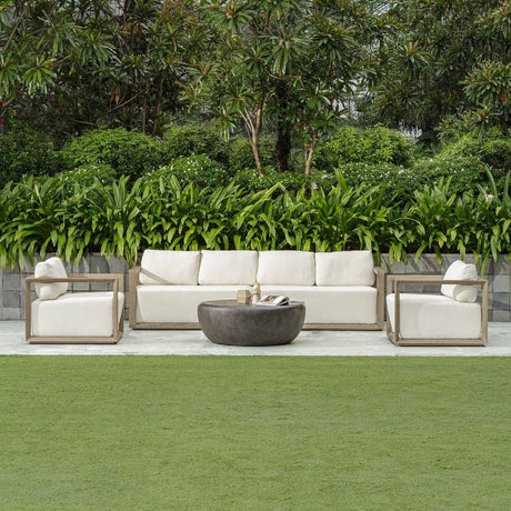 White Cushioned Outdoor Lounge Chair | Uttermost Remsen