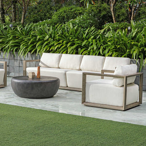   Modern European furniture - Gray Mahogany Outdoor 4-Seater Sofa - www.oroa.com | Oroa.com