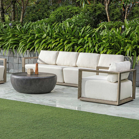 Modern European furniture - Gray Mahogany Outdoor 4-Seater Sofa - www.oroa.com