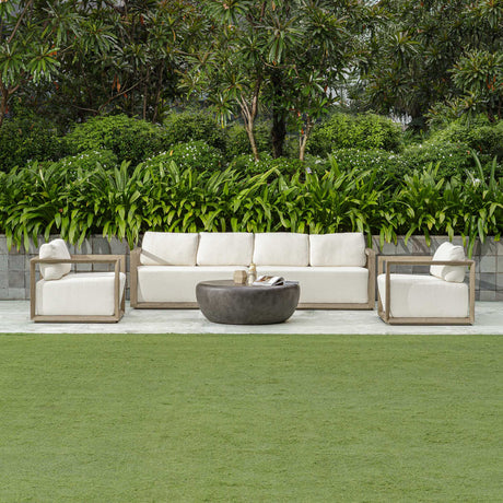   Modern European furniture - Gray Mahogany Outdoor 4-Seater Sofa - www.oroa.com | Oroa.com