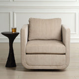 Modern European furniture - Chenille Rounded Swivel Chair - www.oroa.com