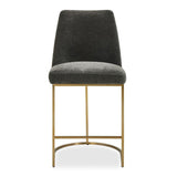 Modern European furniture - Gray Velvet Counter Stool - www.oroa.com