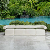 Modern European furniture - White Fabric Outdoor Sofa - www.oroa.com