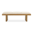 Modern European furniture - Wood Framed White Boucle Bench - www.oroa.com