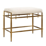 White Chenille Bench S | Uttermost Karleen