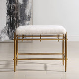 White Chenille Bench S | Uttermost Karleen