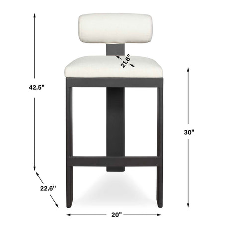 Modern European furniture - White Padded Outdoor Bar Stool - www.oroa.com