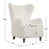 White Sheepskin Wingback Lounge Chair | Uttermost Ingel
