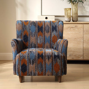   Ikat Print Chenille Lounge Chair | Oroa.com