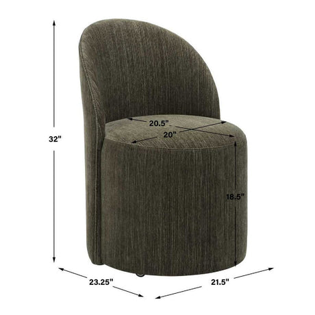 Chenille Caster Swivel Dining Chair | Uttermost Roll With It